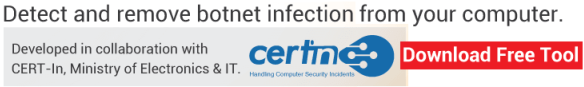 Detect and remove botnet infection from CER-IN Tools